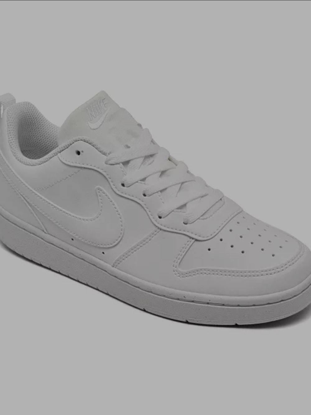 Nike Big Kids Court Borough Low Recraft All-White Low-Top Sneaker